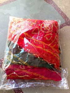 Trending multi colour gujarati bandni sqvence sare