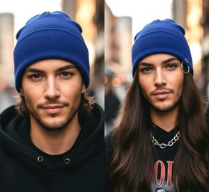 Urban Edge: Cobalt Blue Beanie with Ring