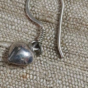 92.5 Silver Heart Dangle Earrings