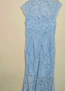 Light Blue Lace Fishtail Dress For 36 Bust