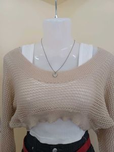 Sheer Knit Cropped Sweater