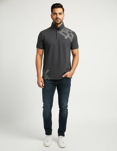 Men's Charcoal Grey Polo T-Shirt