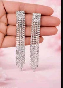 Dazzling Crystal Tassel Drop Earrings