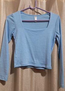 Sky Blue Long Sleeve Top