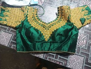 Emerald Green Embroidered Blouse