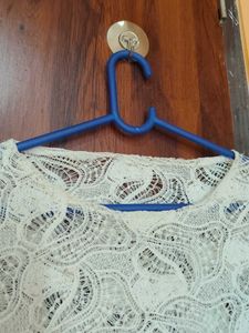 Sheer Lace Top &amp; Striped Tank Set