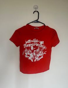 Orange Tropical Baby Tee