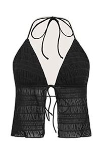 Shein Black Front tie top