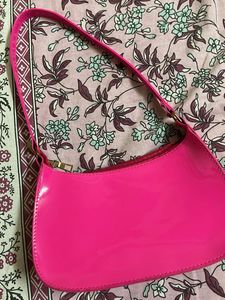 Bright Pink Patent Leather Shoulder Bag