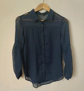Top With Inner And Puff Sleeves