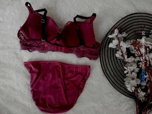 Burgundy Lace Bra &amp; Panty Set