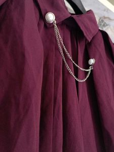 Maroon Cape Style Blouse