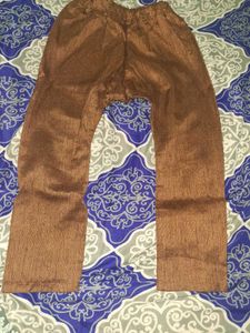 Brown colour boys kurta three piece set