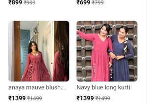 anaya mauve blush georgette long kurti