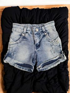 kid's Light Wash Denim Shorts