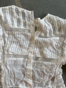 Chic White Lace Trimmed Top