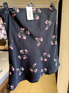 Black Floral Mini Skirt