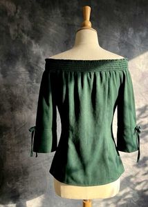 Elegant Off-Shoulder Emerald Green Top