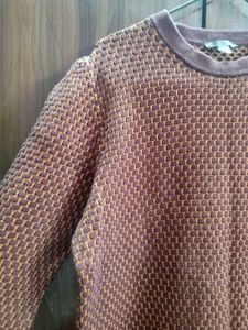 Crochet Brown winter dress