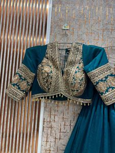 Teal Embroidered Lehenga Choli Set