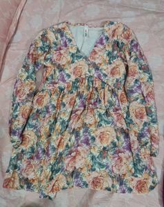 Vintage Floral Print Mini dress Top