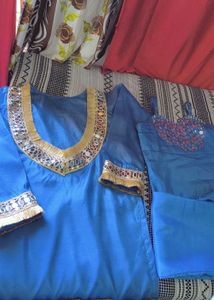Stunning Royal Blue with Mirror Work trending 4 pi
