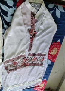 Cream Embroidered Palazzos