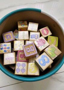 Kadink Wooden Alphabet Number Blocks with Box