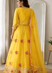 Vibrant Yellow Embroidered Lehenga Choli
