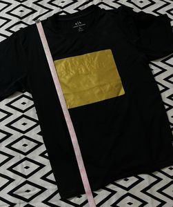 Armani Exchange Black Gold Logo T-Shirt
