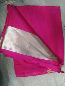 Vibrant Pink Silk Saree with blouse piece