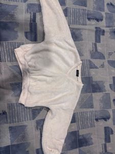 Cozy Fleece V-Neck Cropped Sweater