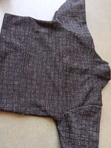 Stylish Women's Grey Textured Blouse