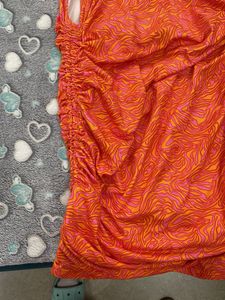 Orange Patterned Bodycon Dress