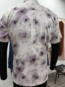 Abstract Floral Print Short Sleeve Shirt