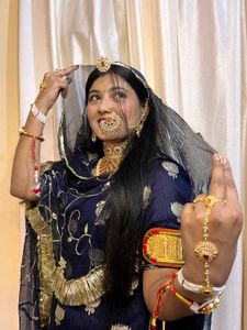Beautiful Navy Blue rajputi poshak