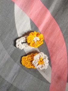 Handmade Crochet Flower Hair Clips🌼