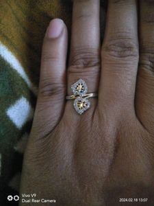 Gold &amp; Diamond Accent Heart Ring