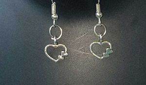 Heart Metal Pendant Chain Necklace &amp; Earring Set