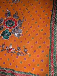FREE DELIVERY NEW ORANGE SEQUINS SAREE