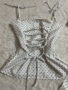 Polka Dot Corset back y2k top