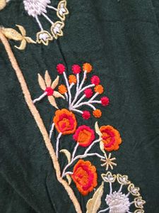 Green Embroidered Kurta