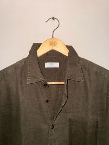 Uniqlo Men's Olive Linen Shirt