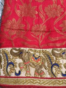 Exquisite Red Silk Saree