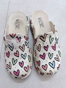 Cute Heart Print Clogs