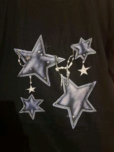 Black T-Shirt with Star Graphic