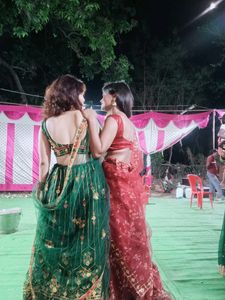 Elegant Green Embroidered Lehenga Set
