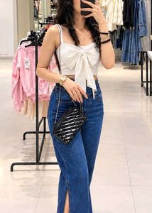 Chic White Bow Crop Top