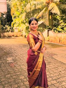 Elegant Maroon & Gold Saree