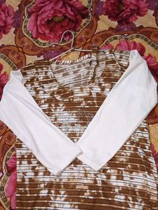 Combo of 2 stylish Brown &amp; White Striped Top